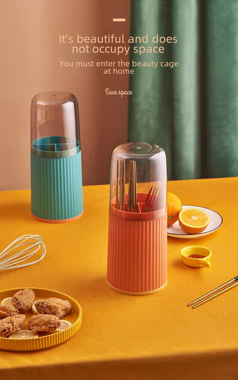 3 Grid Cutlery Organizer With Lid