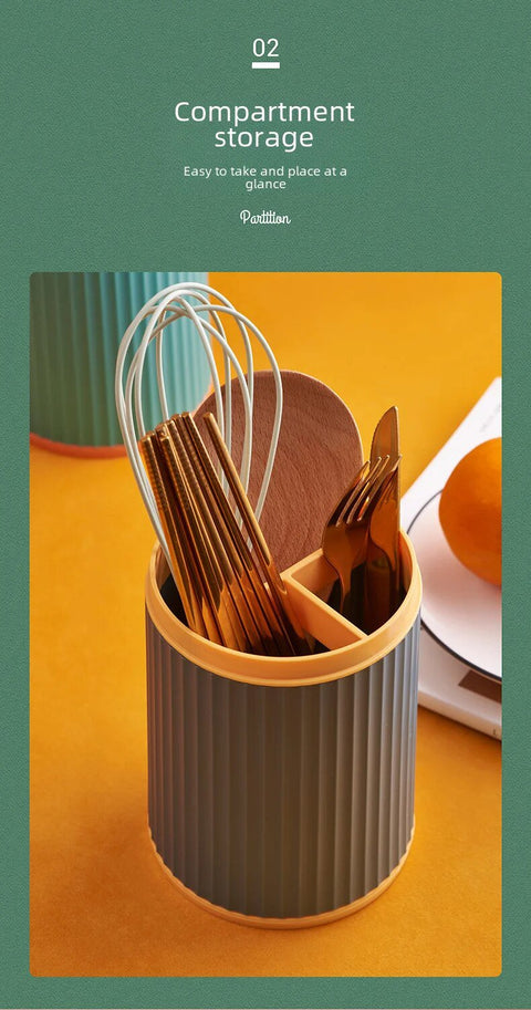 3 Grid Cutlery Organizer With Lid