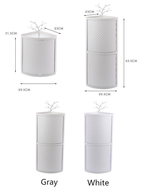 Double Layers Rotating Bathroom Corner Shelf